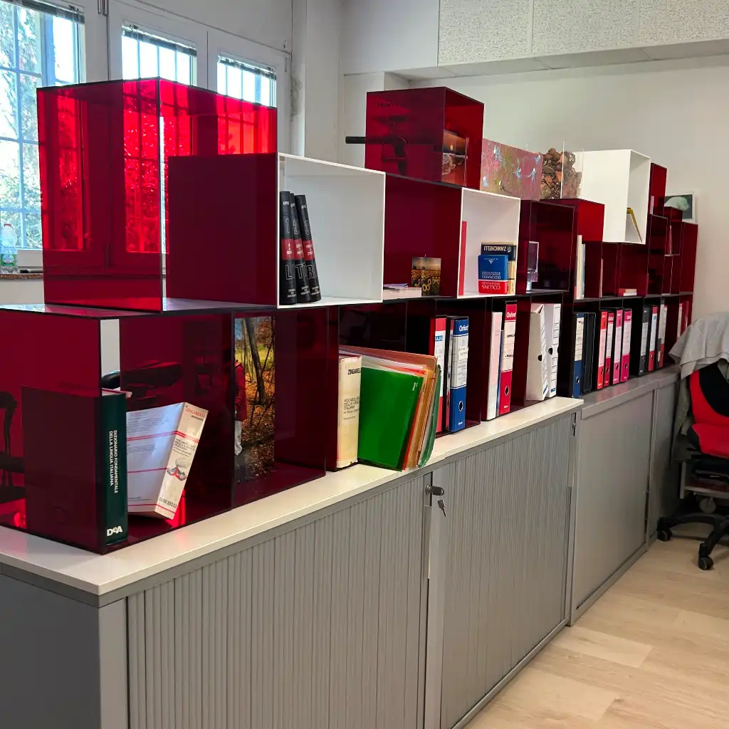 Cubi PLEXIGLAS Porta Documenti per Ufficio spazio ottimizzato. Componibili, resistenti per raccoglitori e faldoni
