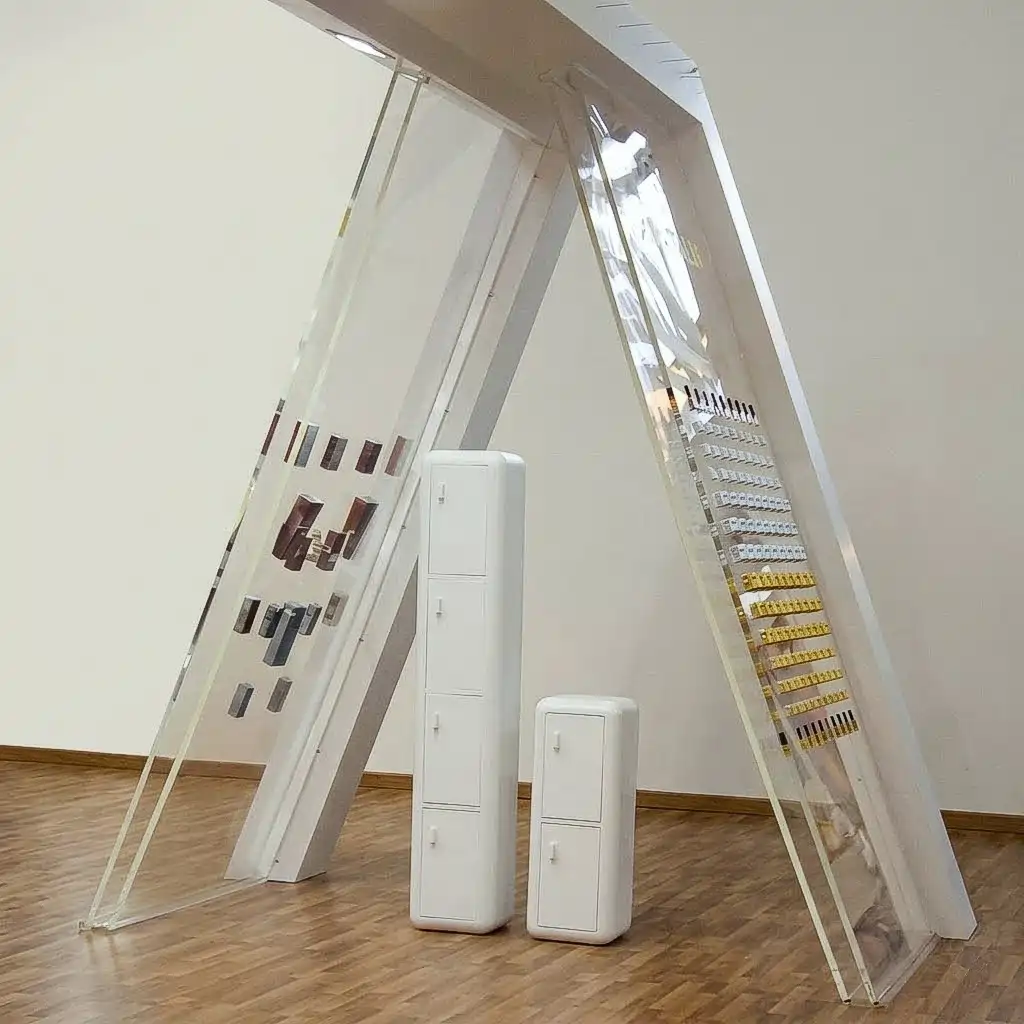 Parete espositore plexiglass massello