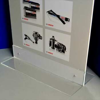 vista della base del Totem pubblicitario bifacciale pvc light