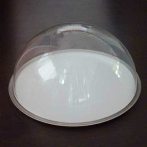 Cupola plexiglass vassoi alimentari è una mezza sfera di 3 mm di spessore, se é senza bordo aggiungiamo una presa in plexiglass sopra