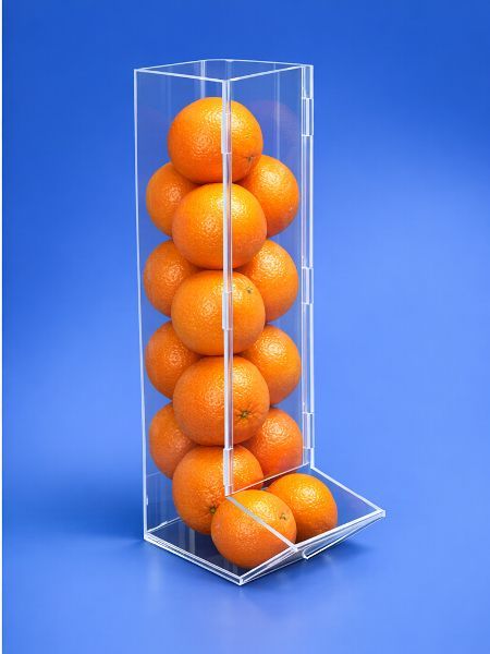 silos plexiglass distributore alimenti con arance