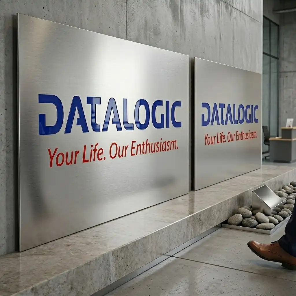 Targhe Alluminio Incise a Pantografo riempimento bicolore Datalogic