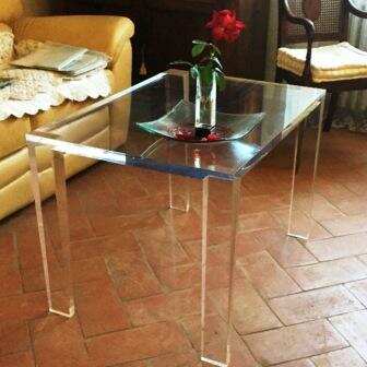 Tavolo massello plexiglass 30mm H60xL85xl60