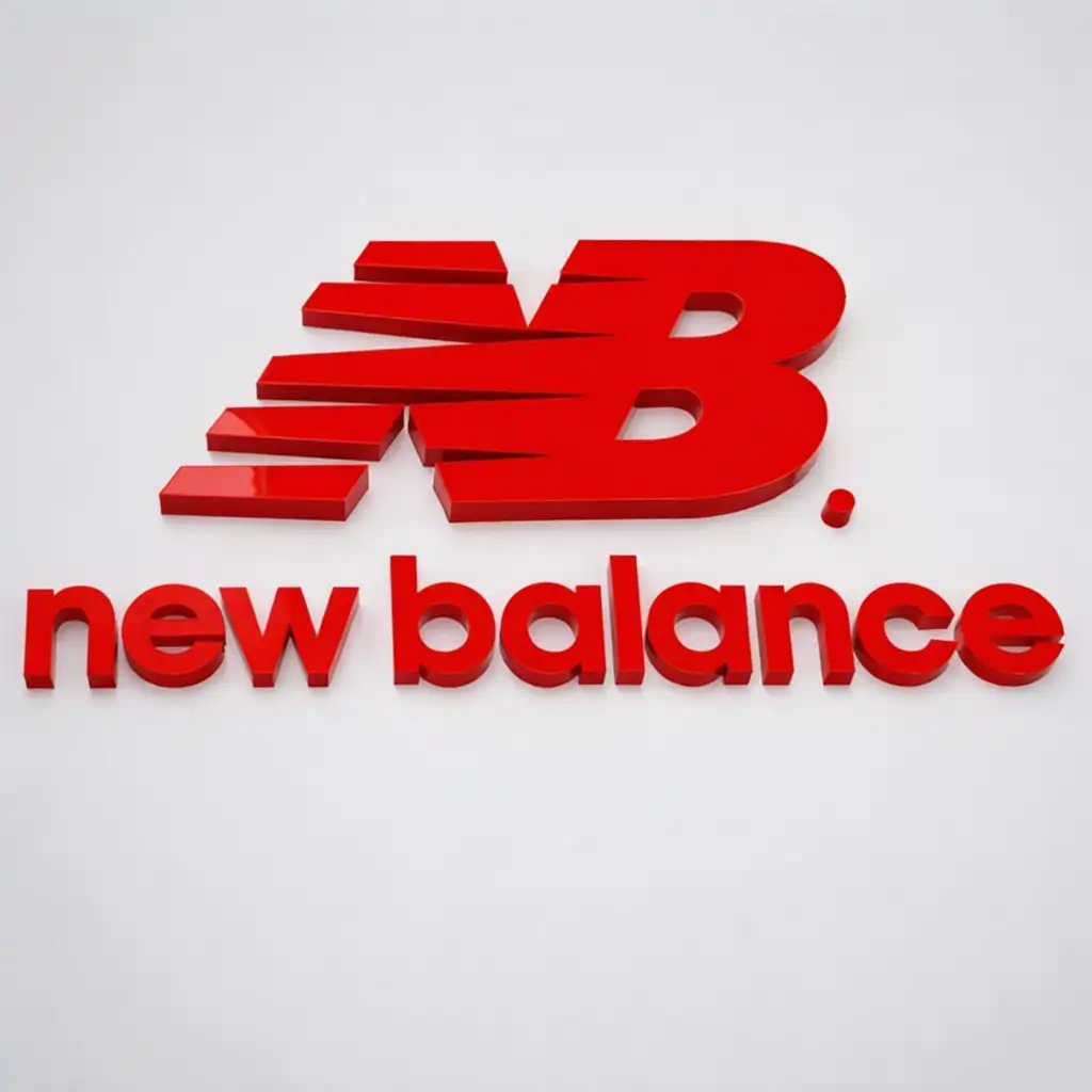 Lettere scatolate plexiglass rosso insegna New Balance