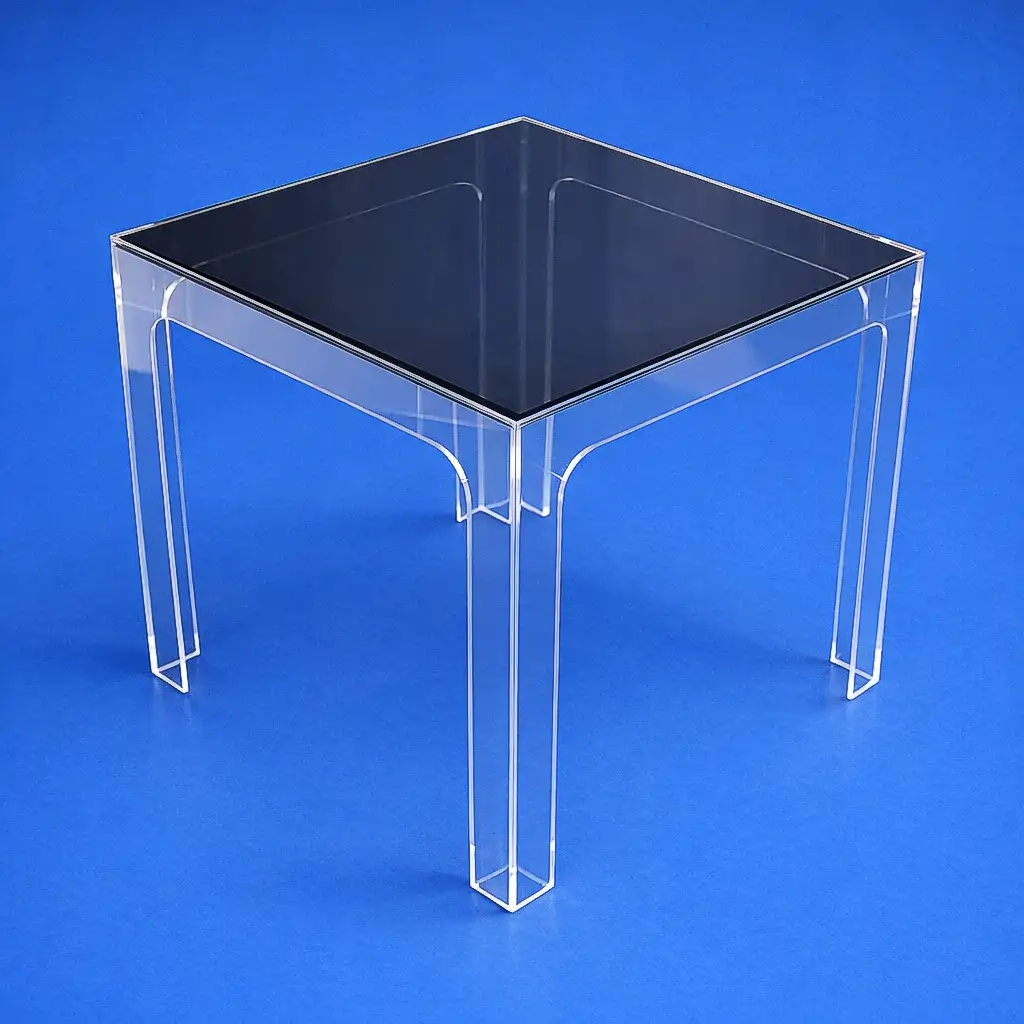 Tavolino quadrato piano fumé